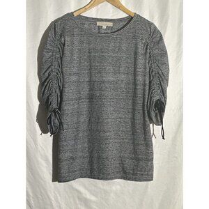 Ann Taylor Loft Women’s Tie Sleeve Blouse Black&Grey Size XS